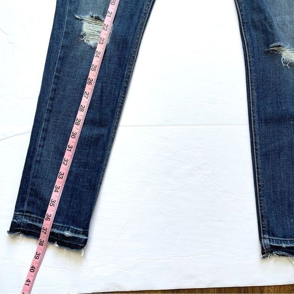 Rag & Bone Dre Skinny Distressed Dark Wash Jeans Colvin Size 26 - Picture 12 of 15